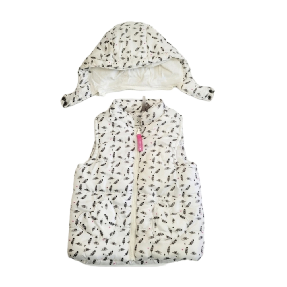 Orchestra Sleeveless Hooded Printed Puffy Vest Size 12 Months